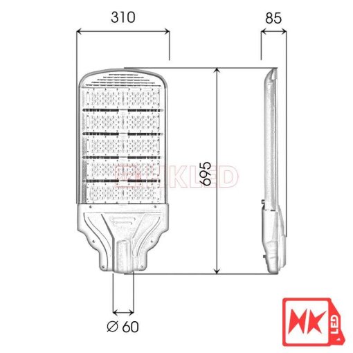 Đèn đường LED OEM Philips M13 SMD 250W - Thương hiệu HKLED